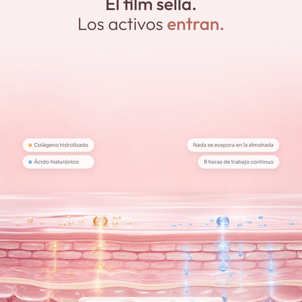 El film sella y los activos penetran en la piel durante la noche